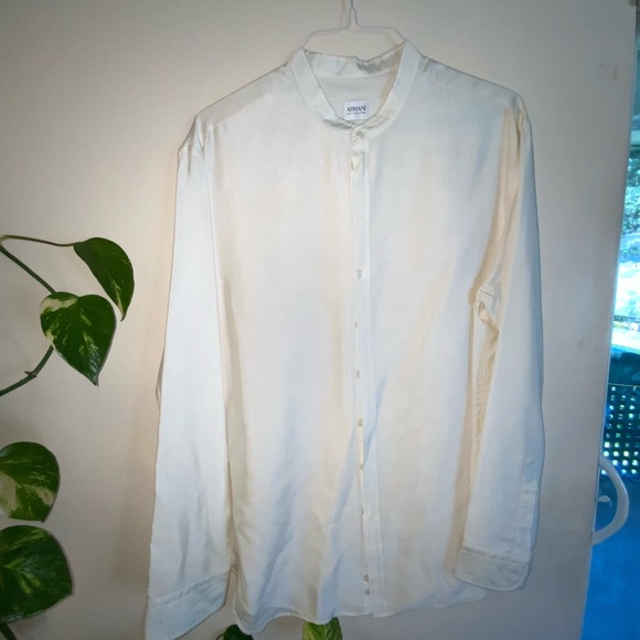 Armenia Collezioni men's banded collar shirt, Size XL. - Picture 5 of 9